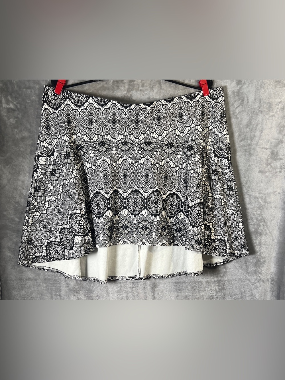 torrid Black & White Lace-Pattern A-Line Skirt